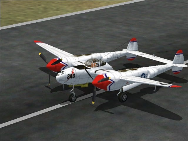 FS 2002 Lockheed P-38 lightning “The White Lightning” textures only