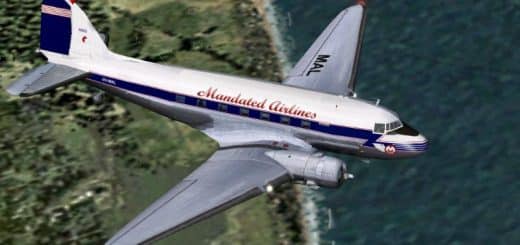 FS2002 Douglas DC-3 Mandated Airlines VH-MAL