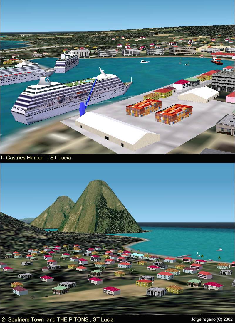 FS2002 Scenery Castries, St Lucia island