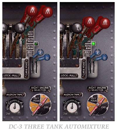FS2004 Douglas DC-3 Three Fuel Tank Automixture Gauge