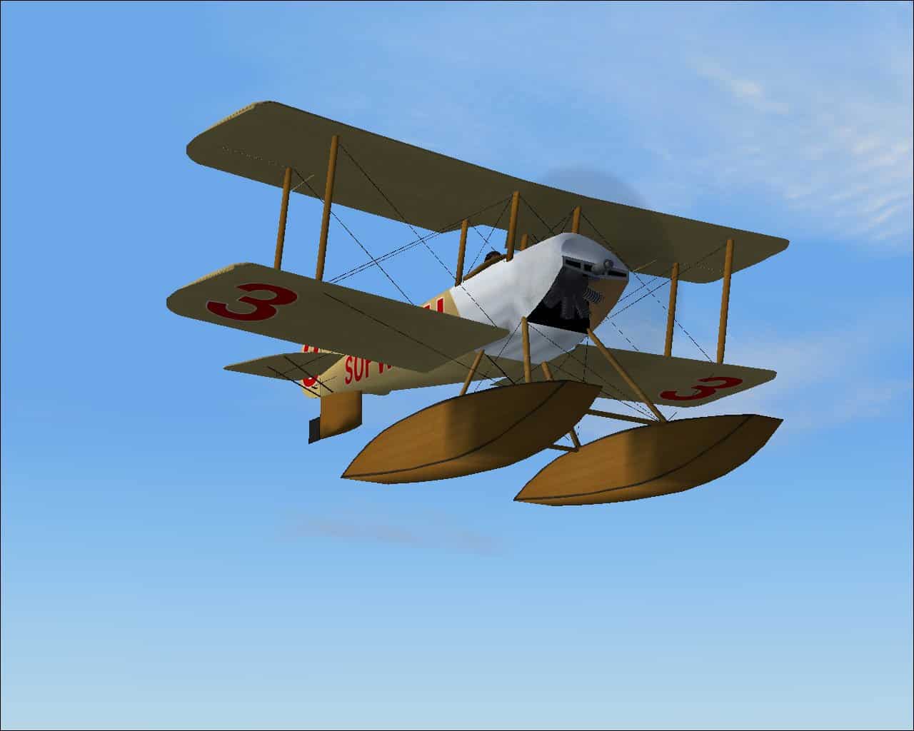 FS2004 Sopwith Schneider 2 versions (Schneider Cup Winner and RNAS)
