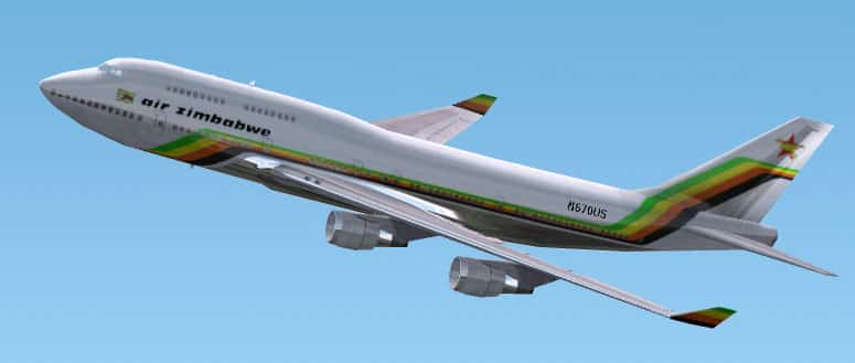 Air Zimbabwe replacement textures for the FS2002 default 747-400