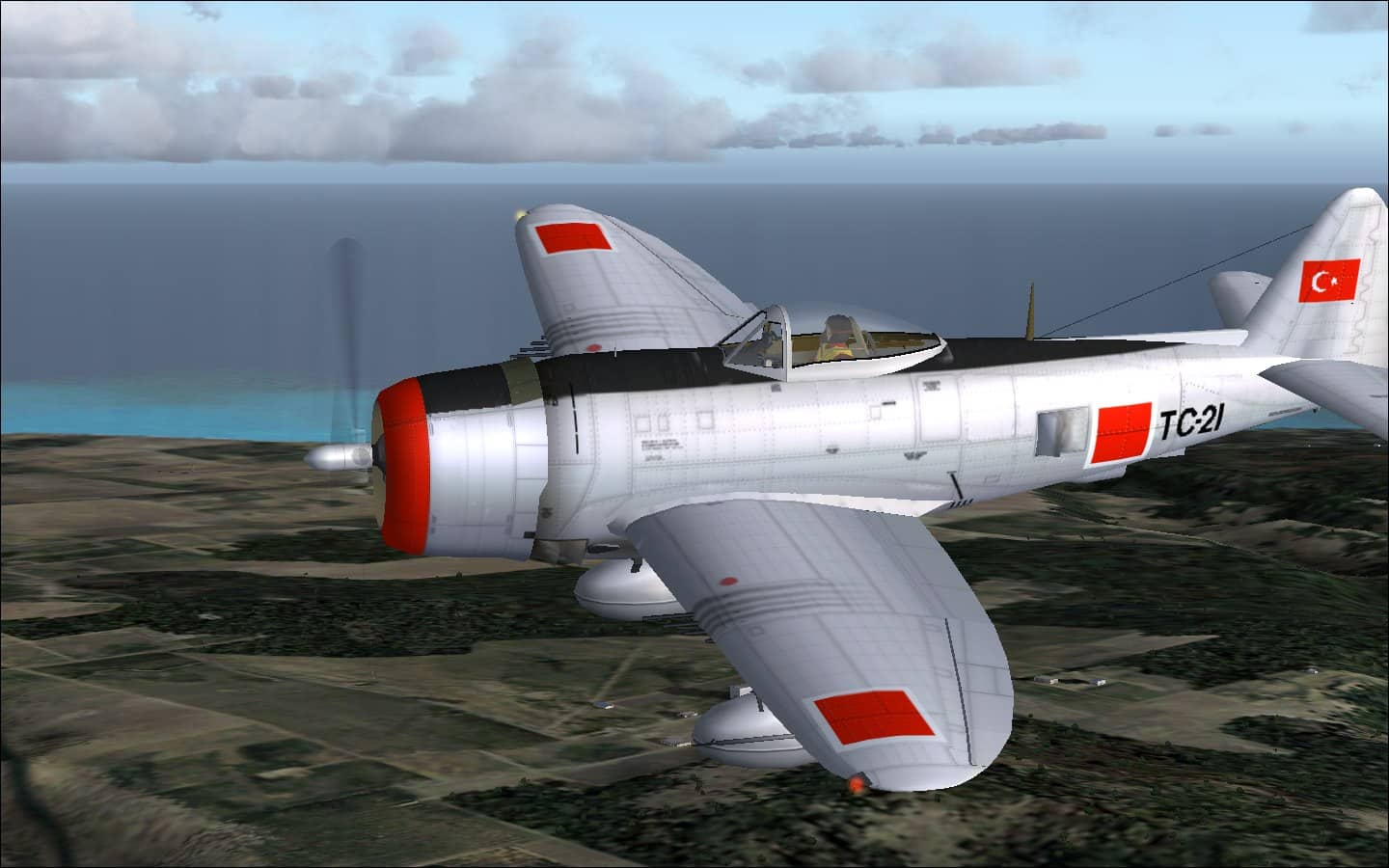 CFS2/FS9 AlphasimRepublic P-47D Thunderbolt Bubble Top Turkish Air Force, number TC-21 Textures only