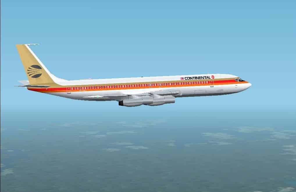 FS2002 Aircraft: Continental Airlines livery replacement/additional textures for AI friendly gMax created Boeing 707-320 (v1)