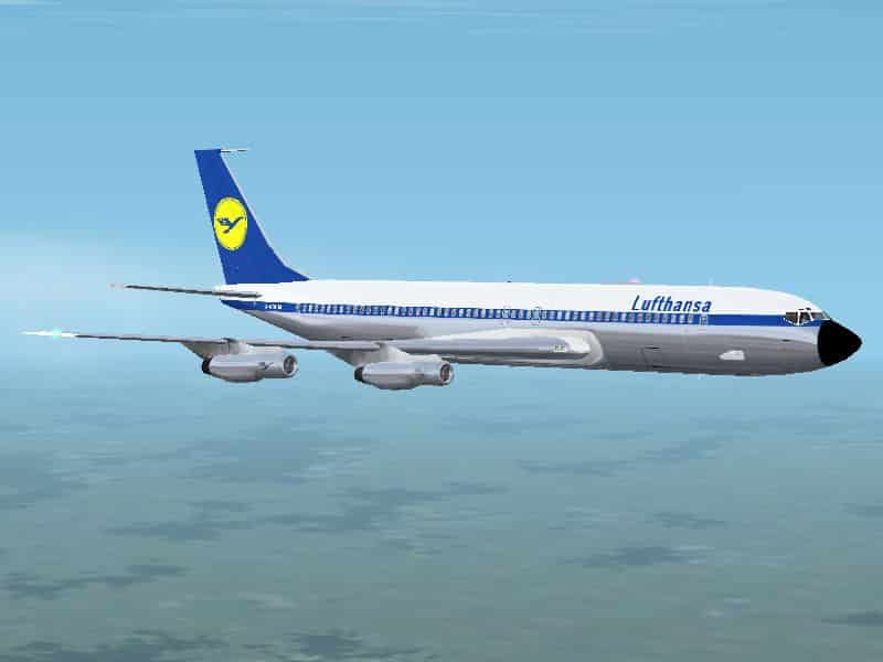 FS2002 Aircraft: Lufthansa (Late) livery replacement/additional textures for AI friendly gMax created Boeing 707-320 (v1)