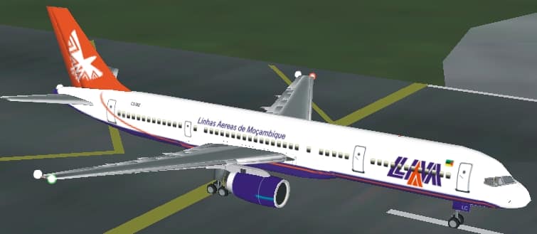 FS2002 B757-200 aircraft. LAM International-Mozambique-Africa