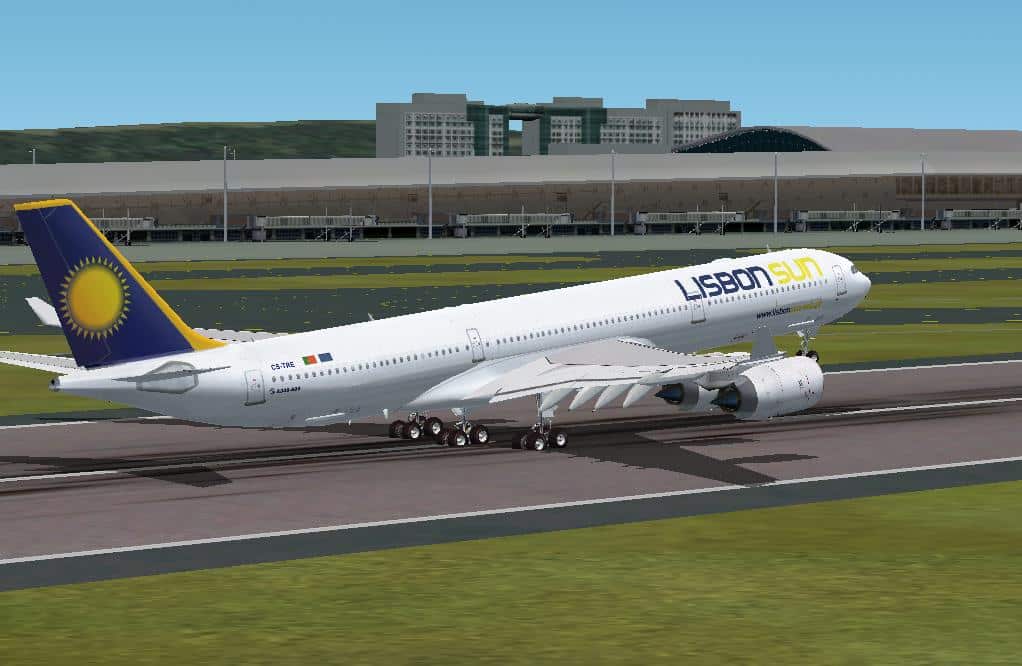 FS2002 Lisbon Sun Airbus A340-500