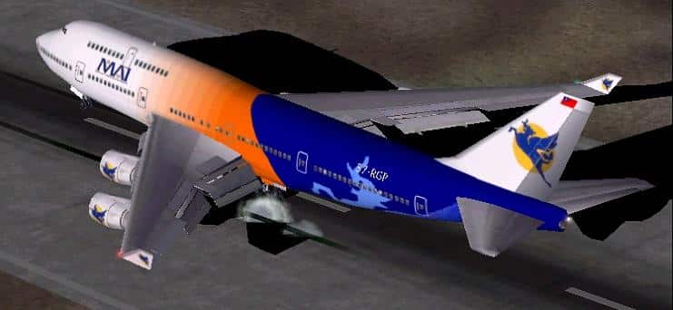 FS2002 Myanmar Airways International Default Boeing 747-400 Textures