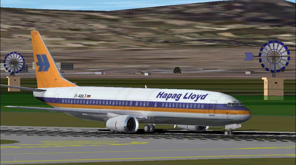 FS2002 New METALLIC Hapag Lloyd texture for the default FS2002 B 737-400