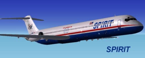 FS2002 Spirit Airline McDonnell Douglas MD-80 (old livery)