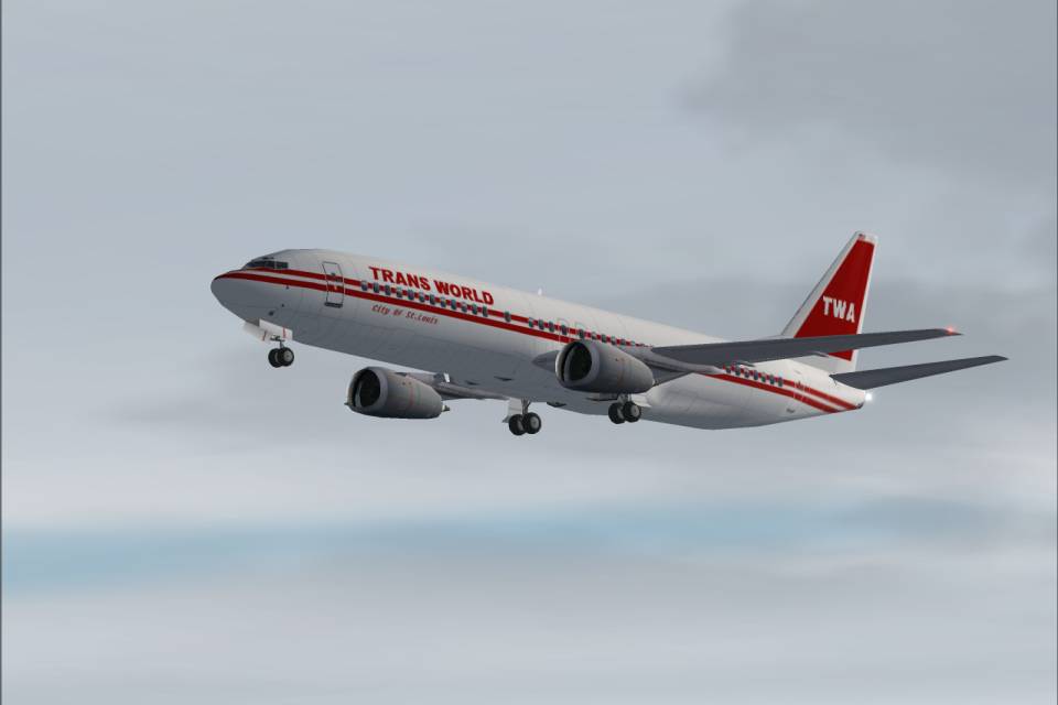 FS2002 TWA Boeing 737-400 (1980’s livery) Textures only