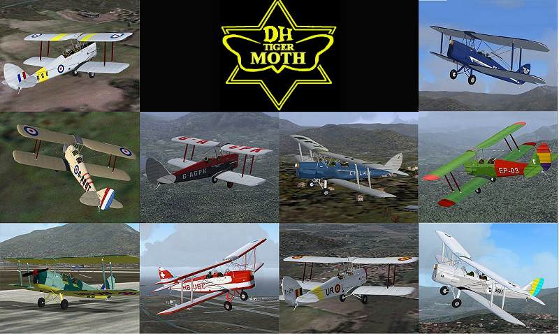 FS2004 Tigermoth British G-AGPK Spanish EP-03 Textures only