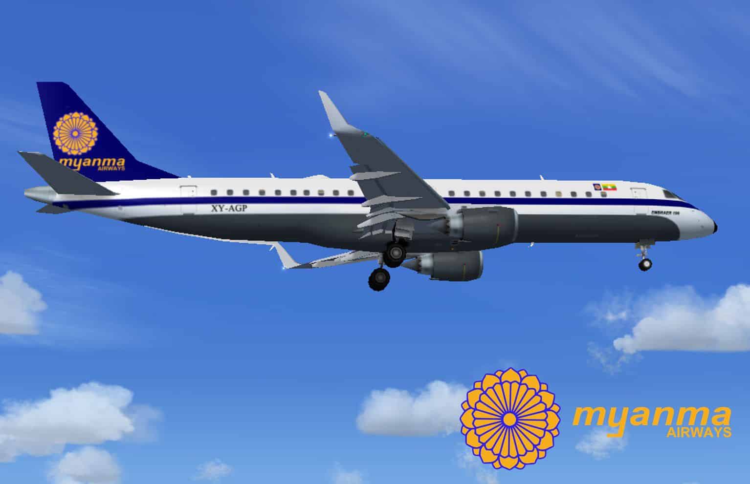 FSX Myanma Airways Fokker F28-4000 Twin Package