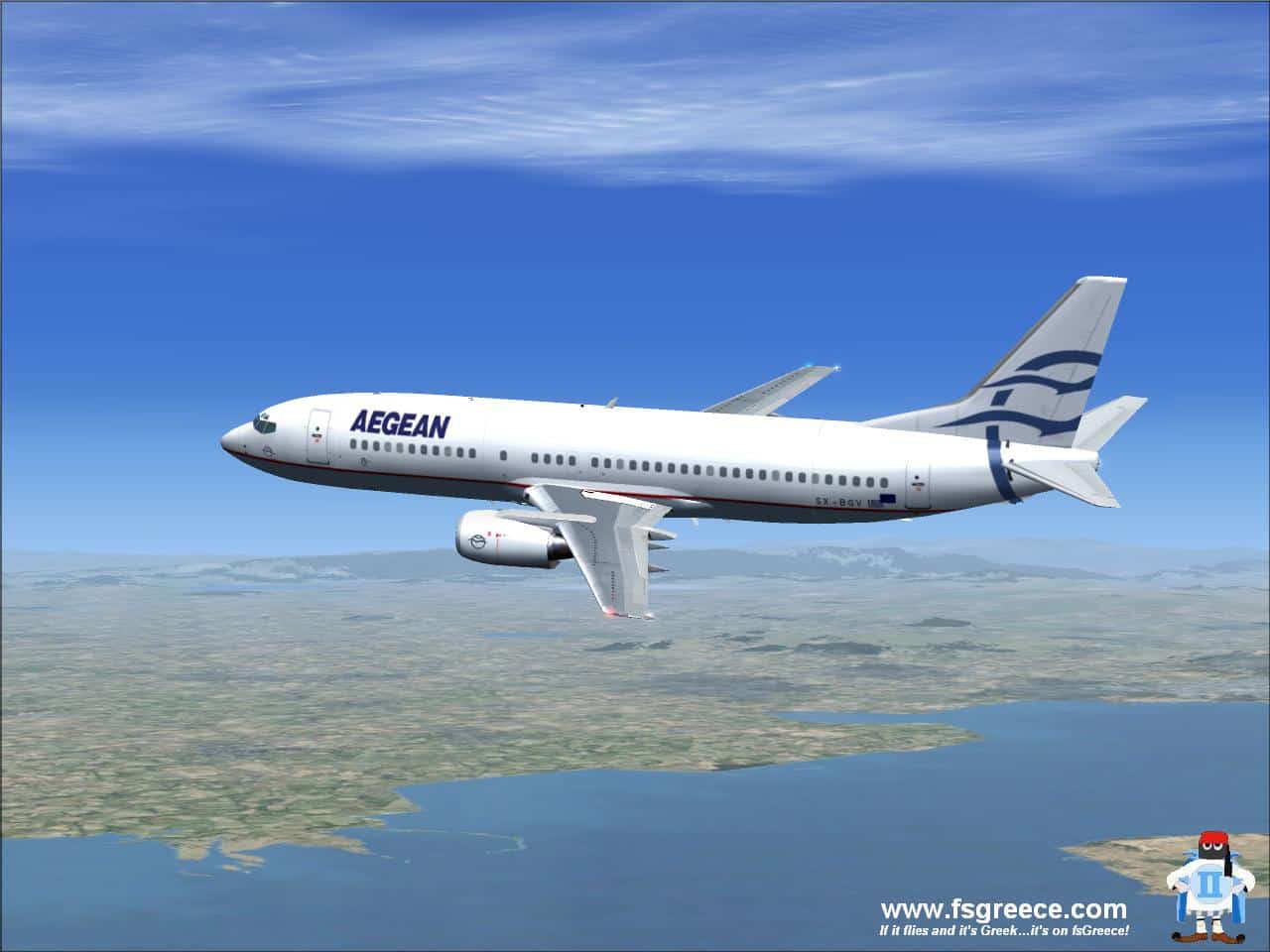 FSX Vista Liners Boeing 737-400 Aegean Airlines (SX-BGV).