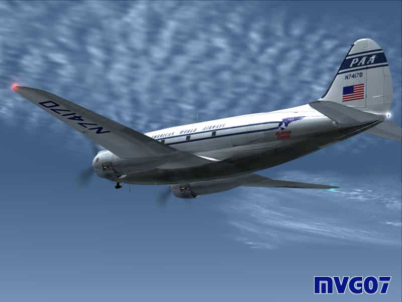 FSX/FS2004 Curtiss C-46A (GA) Pan American Airways Textures only