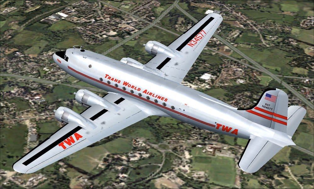 FSX/FS2004 Douglas DC-4 TWA Textures only