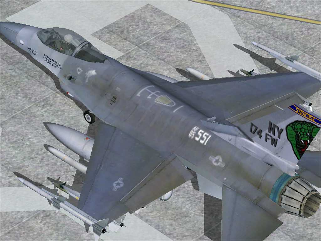 FSX/FS2004 F-16C Viper Syracuse AFB ANG Tail flashes