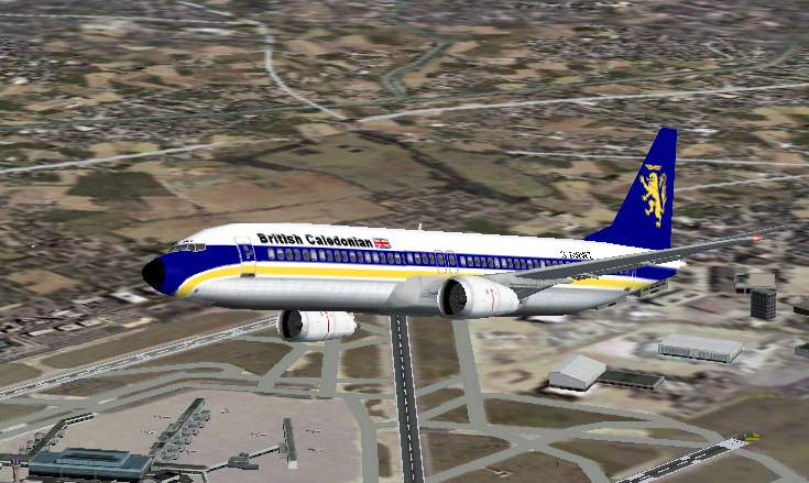 Repaint of original 737 as default in FS2002. Fictitious colours of British Caledonian