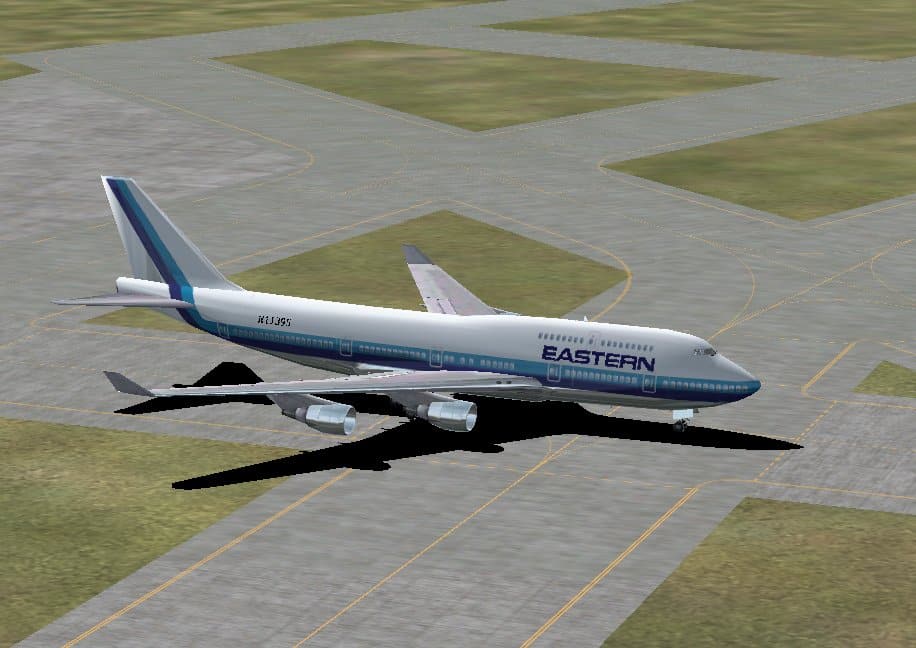 Repaint textures of FS2002 default Boeing 747_400 in Eastern Airlines Colors