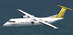 DeHavilland (Bombardier) Dash8-311 twin turboprop regional airliner Reg # V2-LFF of Caribbean Star Airlines