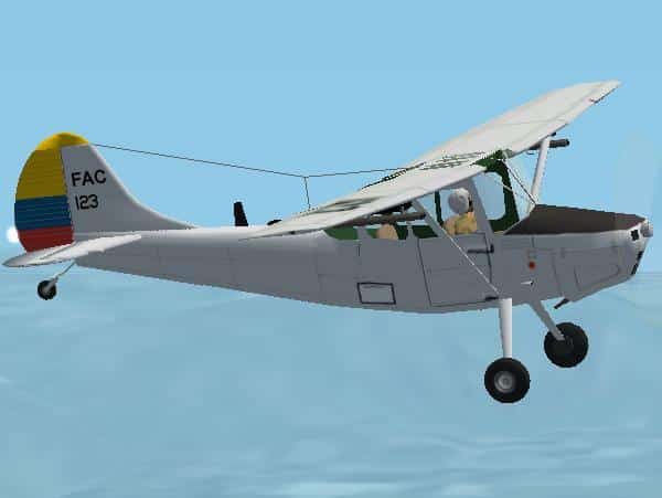 FS2002 Cessna L-19 Bird Dog Colombian Air Force