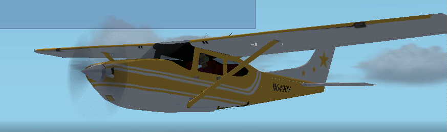FS2002 Custom Gold over white texture for Default Cessna 182R