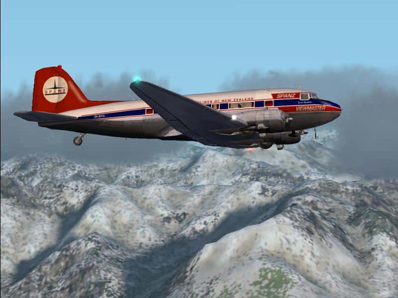 FS2002 Douglas DC-3 Viewmaster, South Pacific Airlines of New Zealand (SPANZ)