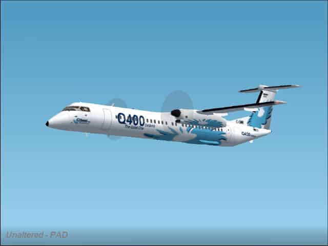 FS2002 PRO Dehavilland Dash8-Q400 72-78 seat advanced turboprop regional airliner Factory Demonstrator