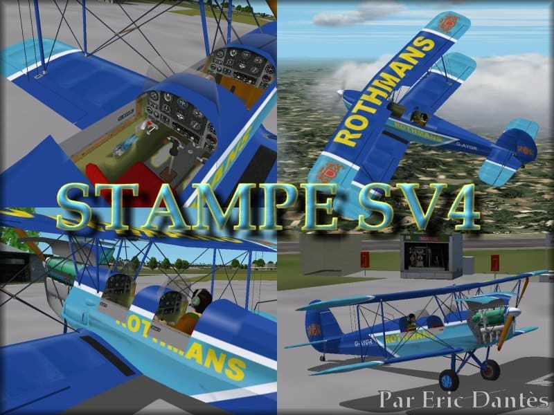 FS2002 Stampe RSV4 Rothmans Aerobatic Livery
