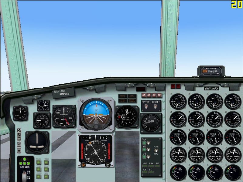 FS2004 C-130 Hercules panel