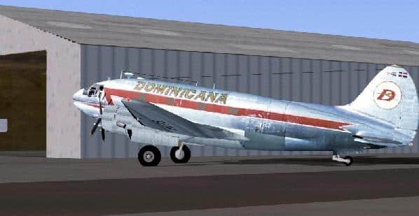FS2004 C-46 Curtis Commando Dominicana De Aviacion