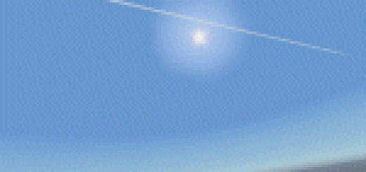 FS2004 High-altitude contrail 50 miles long