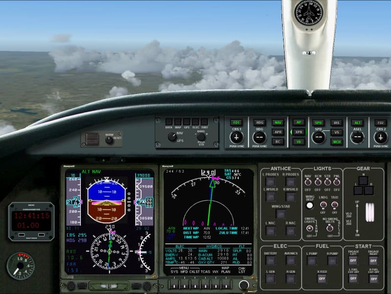 FS2004 Lear 45 Panel