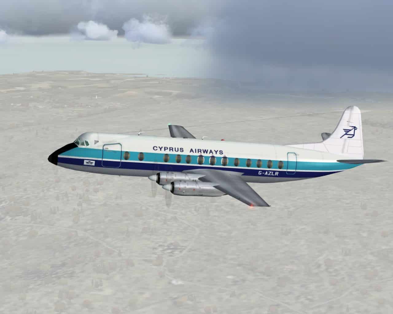 FS2004 Viscount 813 Cyprus Airways (BMA livery) Textures only