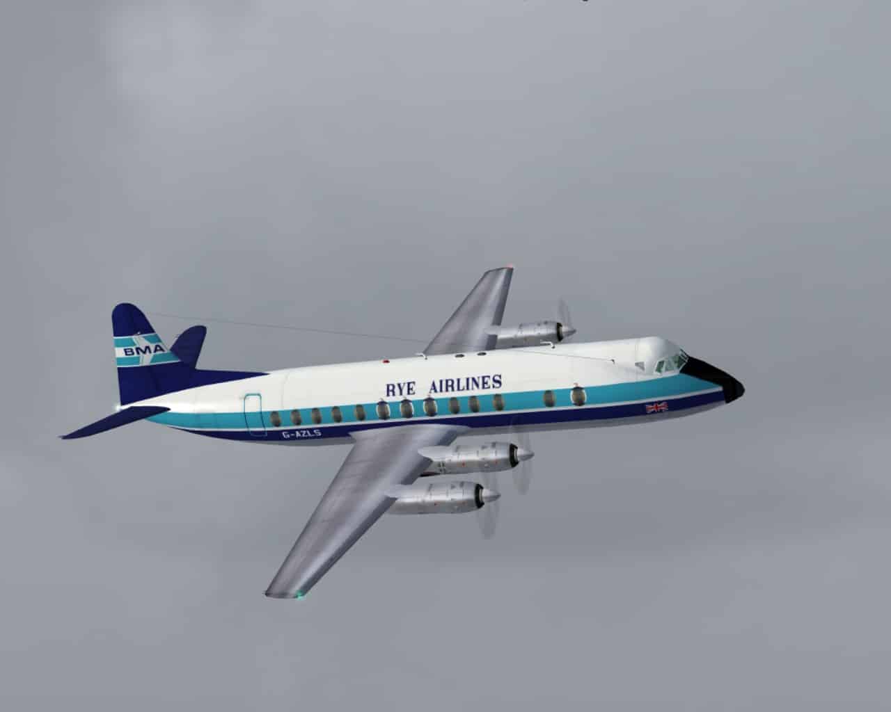 FS2004 Viscount 813 Rye Airlines (BMA) Textures only