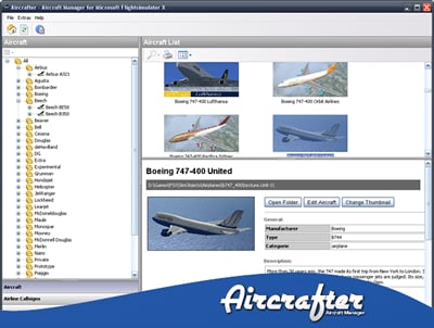 Aircrafter – Aircraft Manager for Microsoft Flight Simulator X