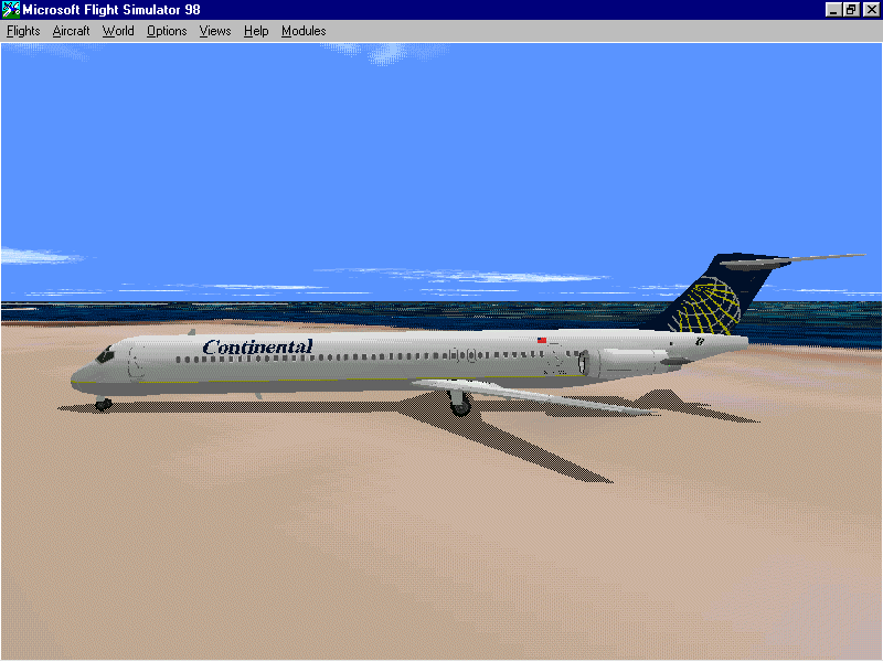 FS 2000 Adventures Real life Continental Airlines MD-82,83 flights from Houston