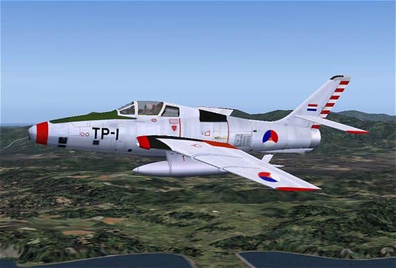 FS2002/2004 RF-84F Thunderflash – Royal Netherlands Air Force (Koninklijke Luchtmacht (K.Lu.)) – 306 Photo Reconnaissance Squadron Textures only