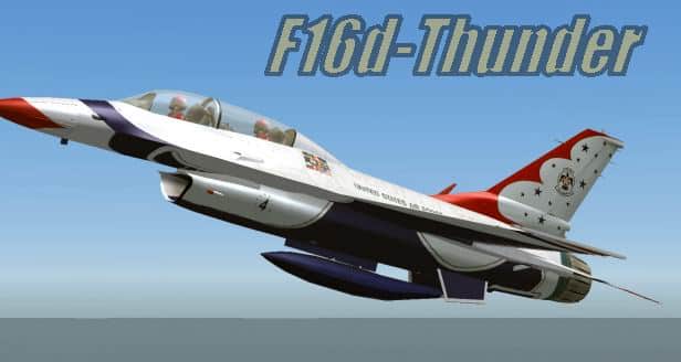 FS2004 F16d Thunderbirds Textures only