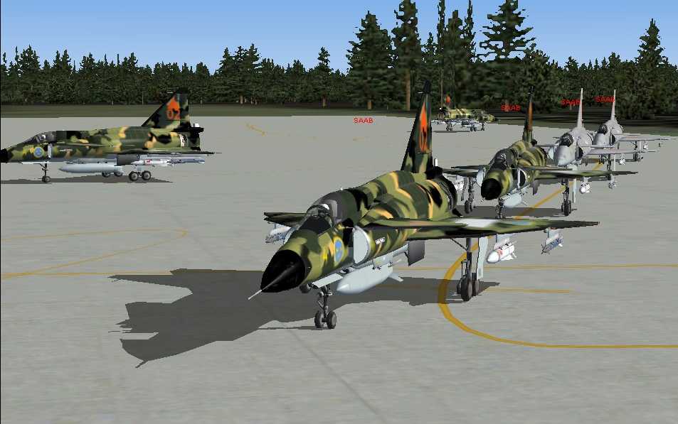 FS2004 SAJA37 Saab Viggen 37 Multiple liveries Package