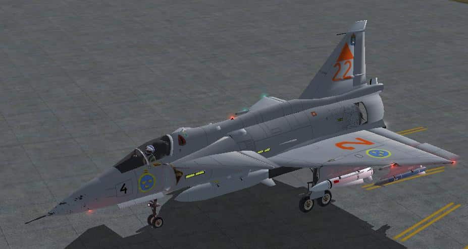 FS2004 Saab JA 37 Viggen Swedish Air Force Base Textures only