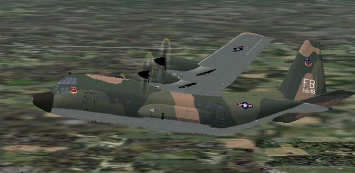 FS2004/FS2002 C-130E Lockheed Hercules USAF SEA Scheme Textures