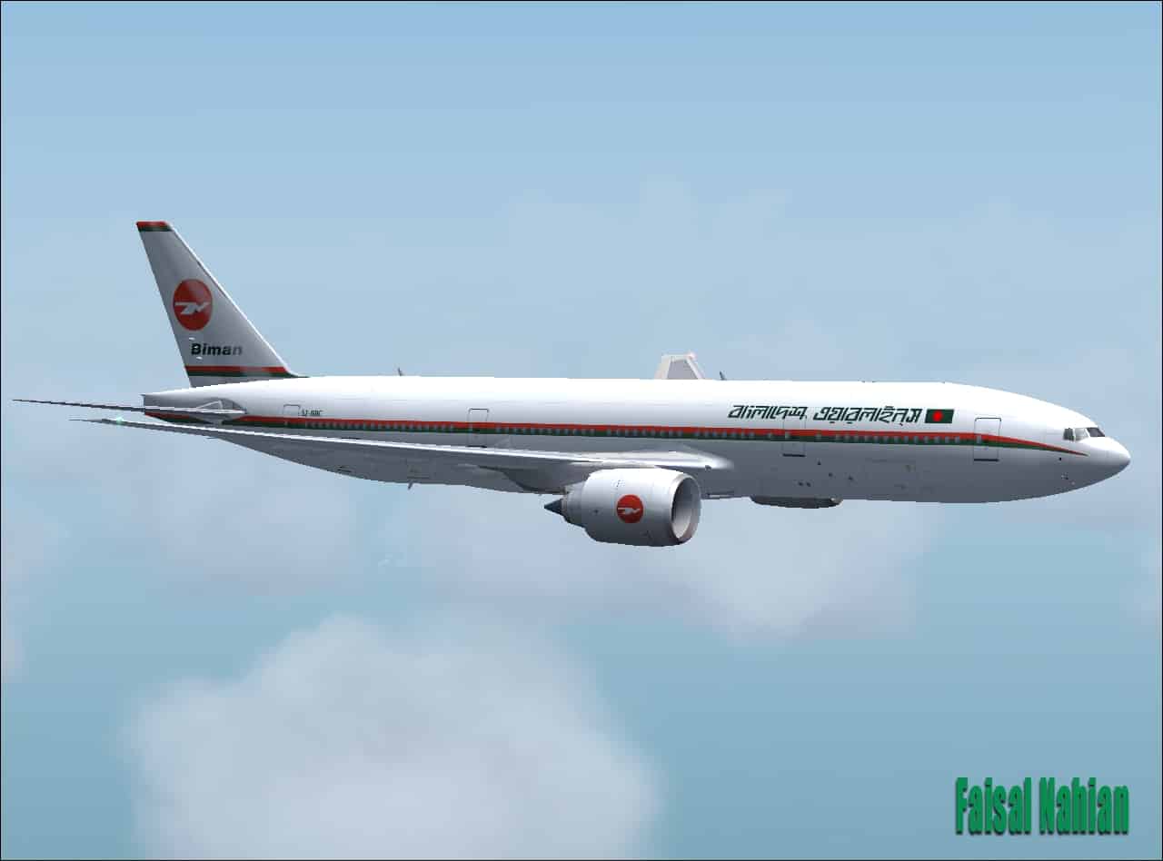 FS2004/FSX Overland Biman Bangladesh Boeing 777-200ER Textures
