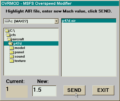 FS95/FS98/CFS/FS2000 Overspeed Modifier