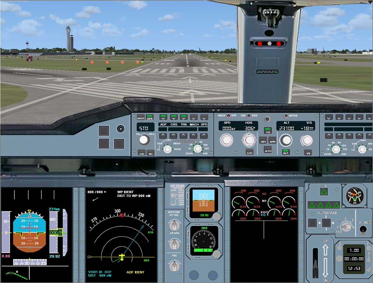 FSX Airbus A-380 panel.