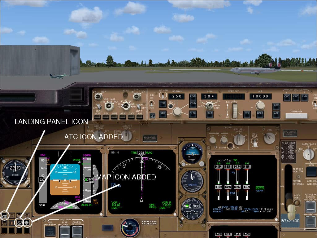 Landing panel for the FSX iFly Boeing 747-400.
