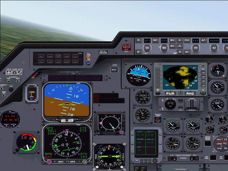 FS2000 Hawker 800XP panel