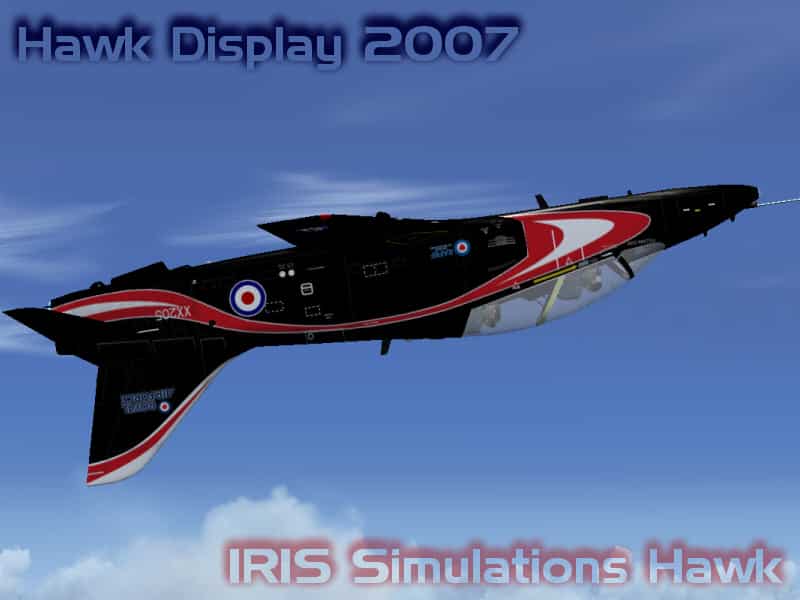 FS2002 / FS2004 BAE Hawk T Mk.1, RAF 208(R) Sqn – 2007 Solo Display Textures only