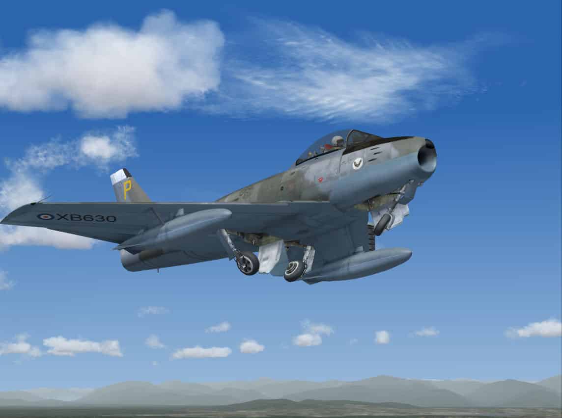 FS2004 Canadair Sabre F.4 XB630 71 Sqn RAF Wildenrath, RAF Bruggen in camouflage Textures only