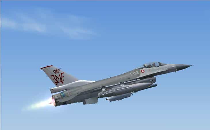 FS2004 F-16 Royal Danish Airforce E-198 with Tailart Textures only